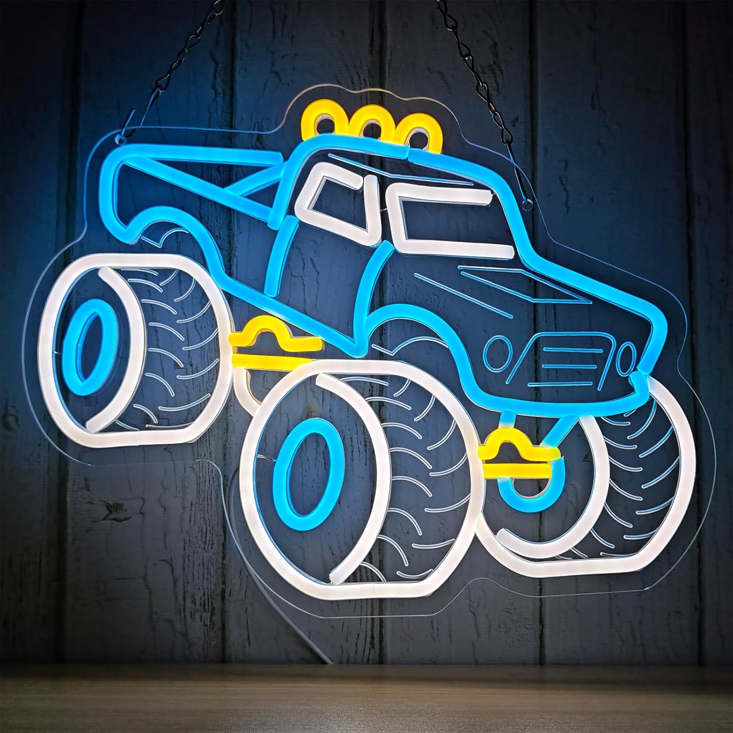 Outdoor Power Garage - ﻿ ป้ายไฟนีออนรูปรถบรรทุก ไฟ LED ใช้พลังงานจาก USB