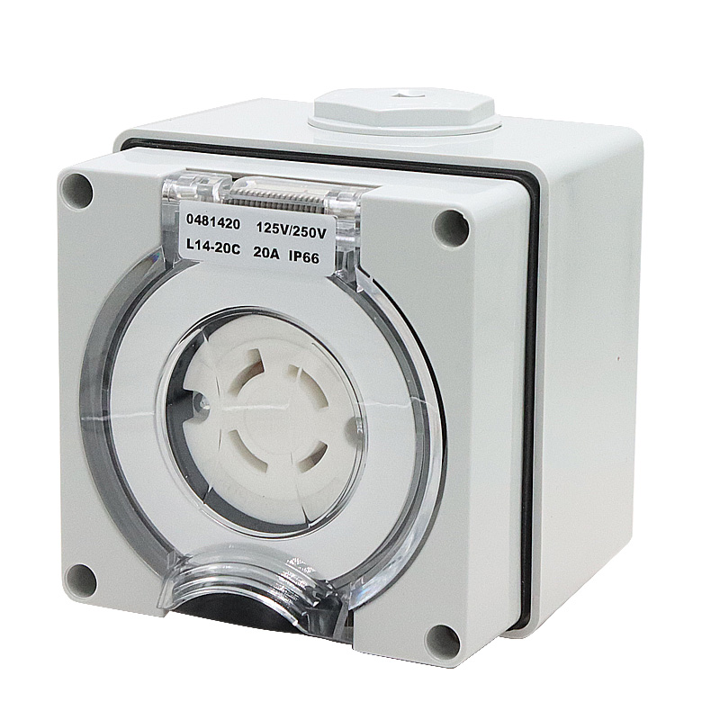 Outdoor Power Receptacle - กล่องเชื่อมต่อไฟฟ้าสำหรับเครื่องกำเนิดไฟฟ้า 125/250V 20A สำหรับรถบ้าน แบบกันน้ำ PVC