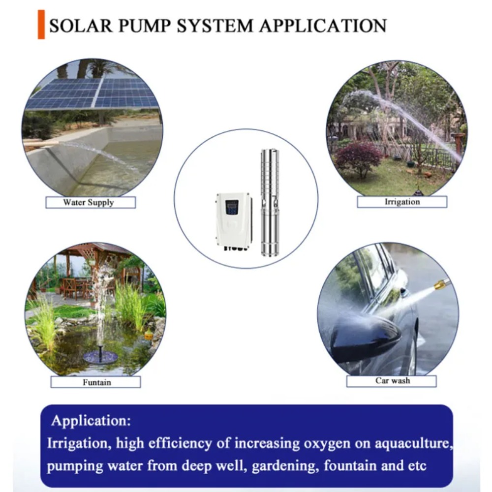 Water Pump Submersible - ปั๊มน้ำบาดาลพลังงานแสงอาทิตย์ 3 นิ้ว 48V 500W DC