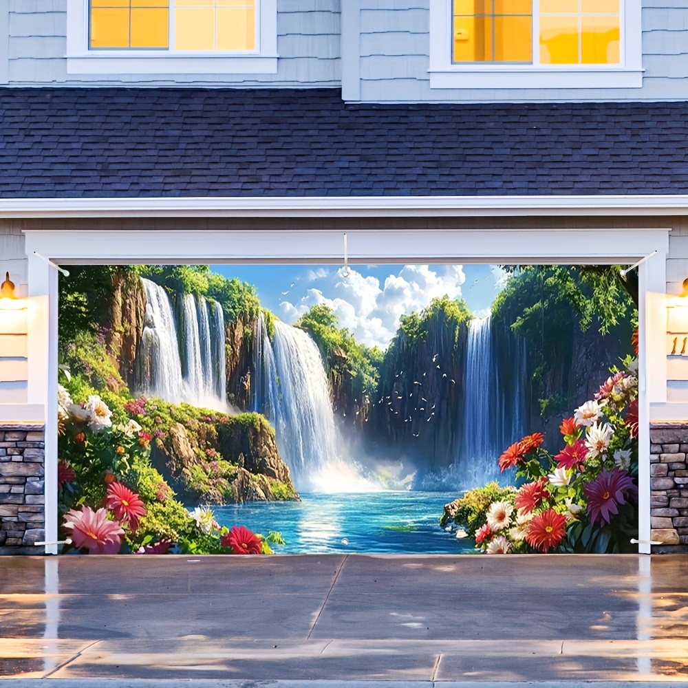แบนเนอร์ประตูโรงรถน้ําตกและดอก - Outdoor Power Garage บทวิจารณ์และราคา
