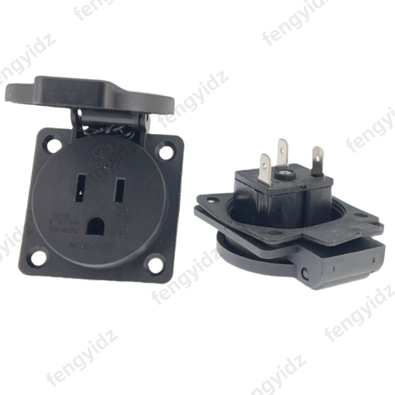 สีดํา 125V 15A 20A IP44 CE อเม - Outdoor Power Receptacle บทวิจารณ์และราคา