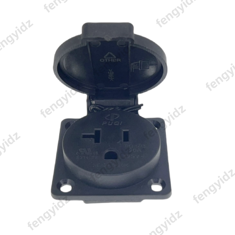 สีดํา 125V 15A 20A IP44 CE อเม - Outdoor Power Receptacle บทวิจารณ์และราคา
