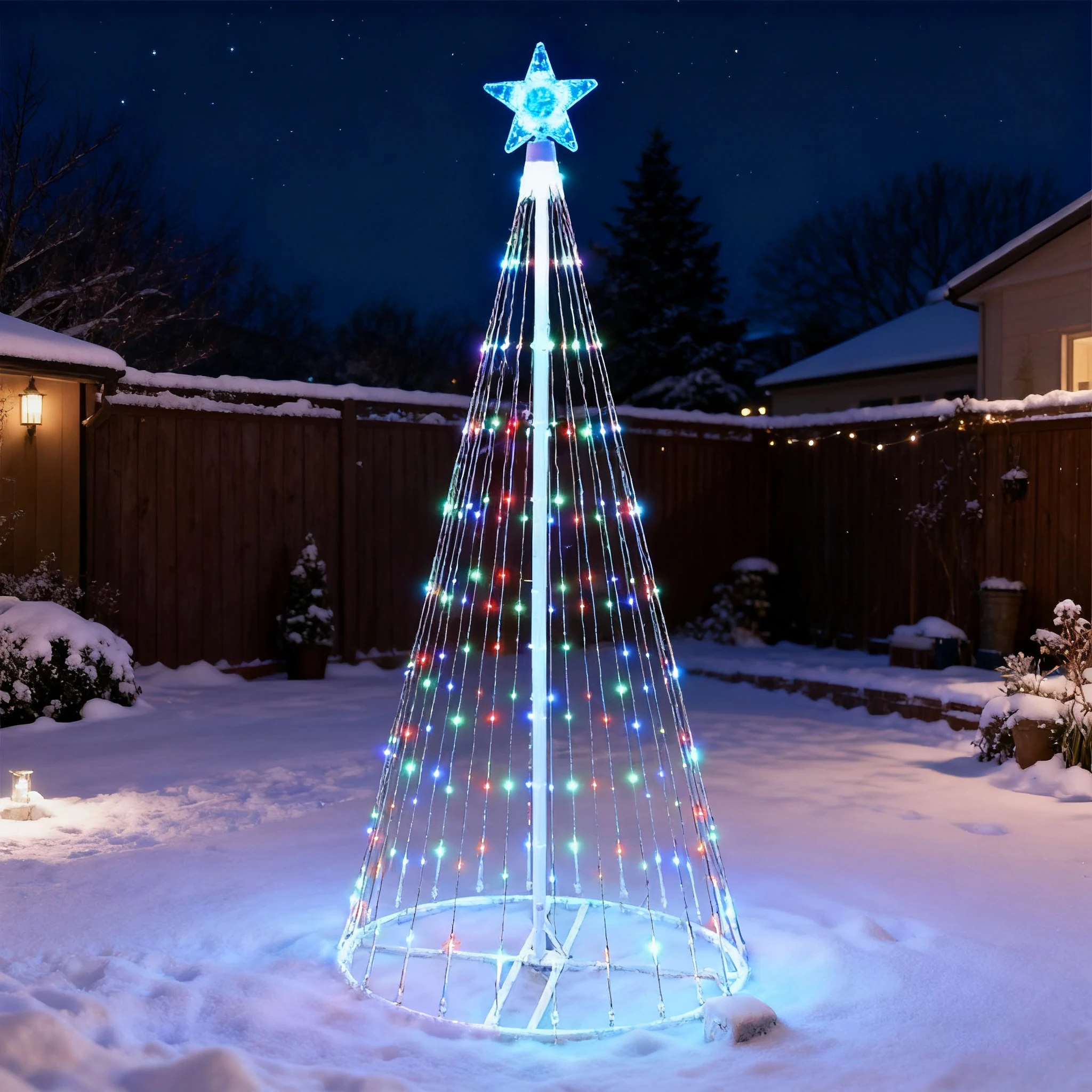 ไฟตกแต่งรูปดาวห้าแฉกแบบน้ำตก L - Outdoor Power For Christmas Lights บทวิจารณ์และราคา
