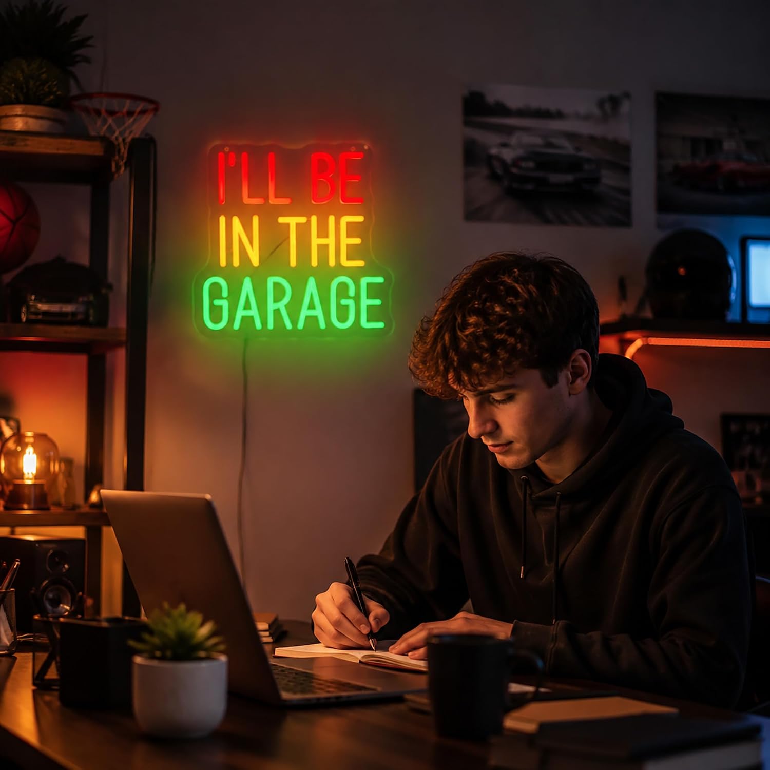 ฉันจะอยู่ในโรงรถ ป้ายไฟนีออน L - Outdoor Power Garage บทวิจารณ์และราคา