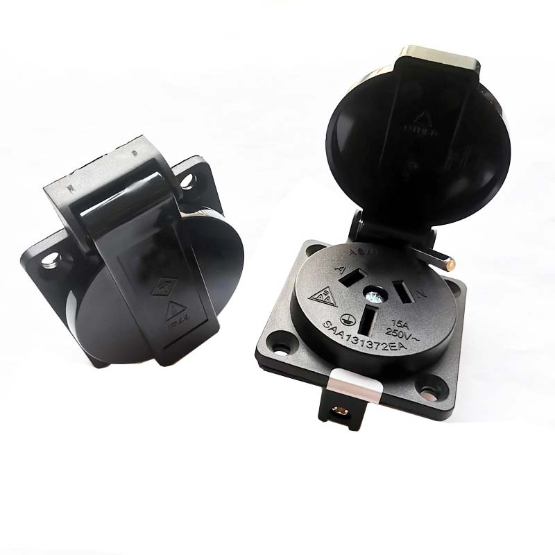 2PCS สีดํา 10A 15A ออสเตรเลียก - Outdoor Power Receptacle บทวิจารณ์และราคา