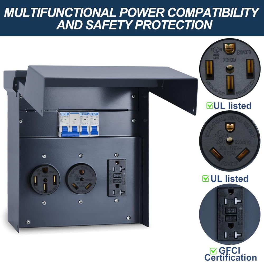 แผงไฟฟ้า RV พร้อมเบรกเกอร์, กล - Outdoor Power Receptacle บทวิจารณ์และราคา