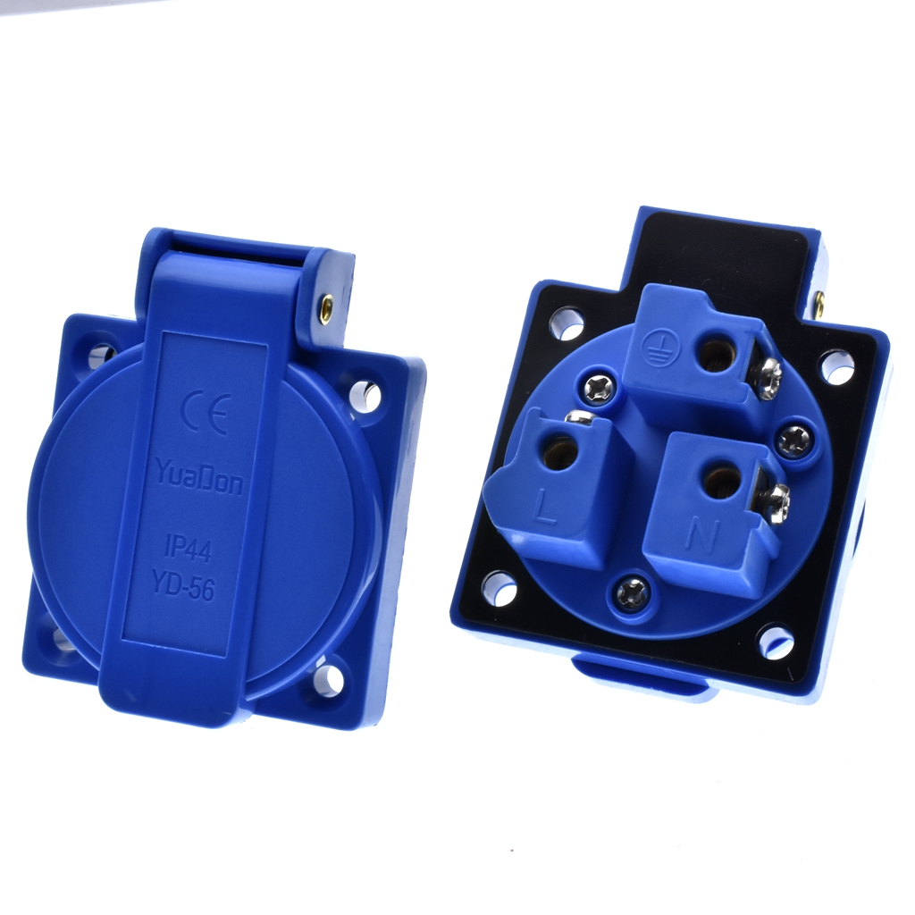 1pcs สหราชอาณาจักรสีดําสีฟ้า 1 - Outdoor Power Receptacle บทวิจารณ์และราคา