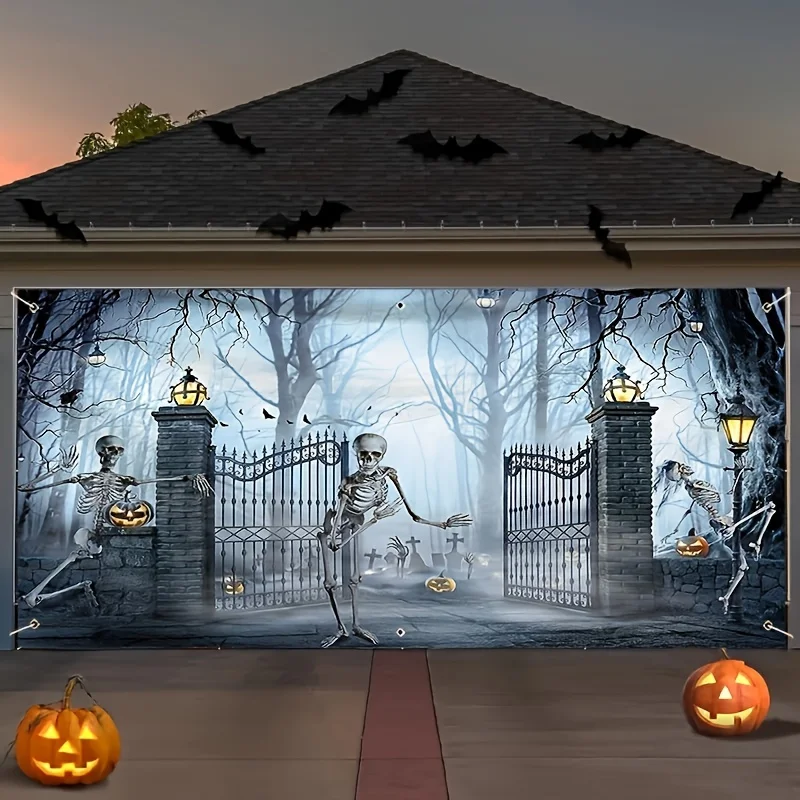 แบนเนอร์ประตูโรงรถฮาโลวีนสุดหล - Outdoor Power Garage บทวิจารณ์และราคา