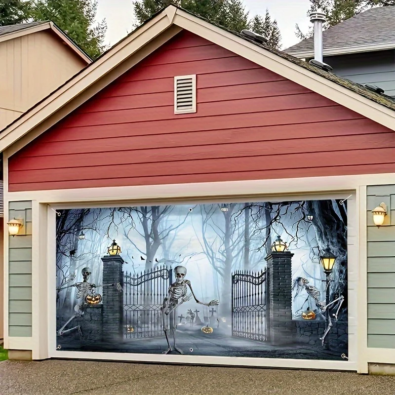 แบนเนอร์ประตูโรงรถฮาโลวีนสุดหล - Outdoor Power Garage บทวิจารณ์และราคา
