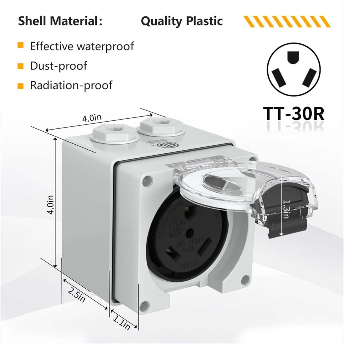 HHTL 30Amp กล่องปลั๊กไฟ,125 โว - Outdoor Power Receptacle บทวิจารณ์และราคา