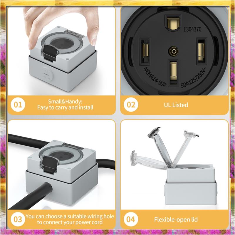 AA46 HOT-50Amp กลางแจ้ง Power  - Outdoor Power Receptacle บทวิจารณ์และราคา