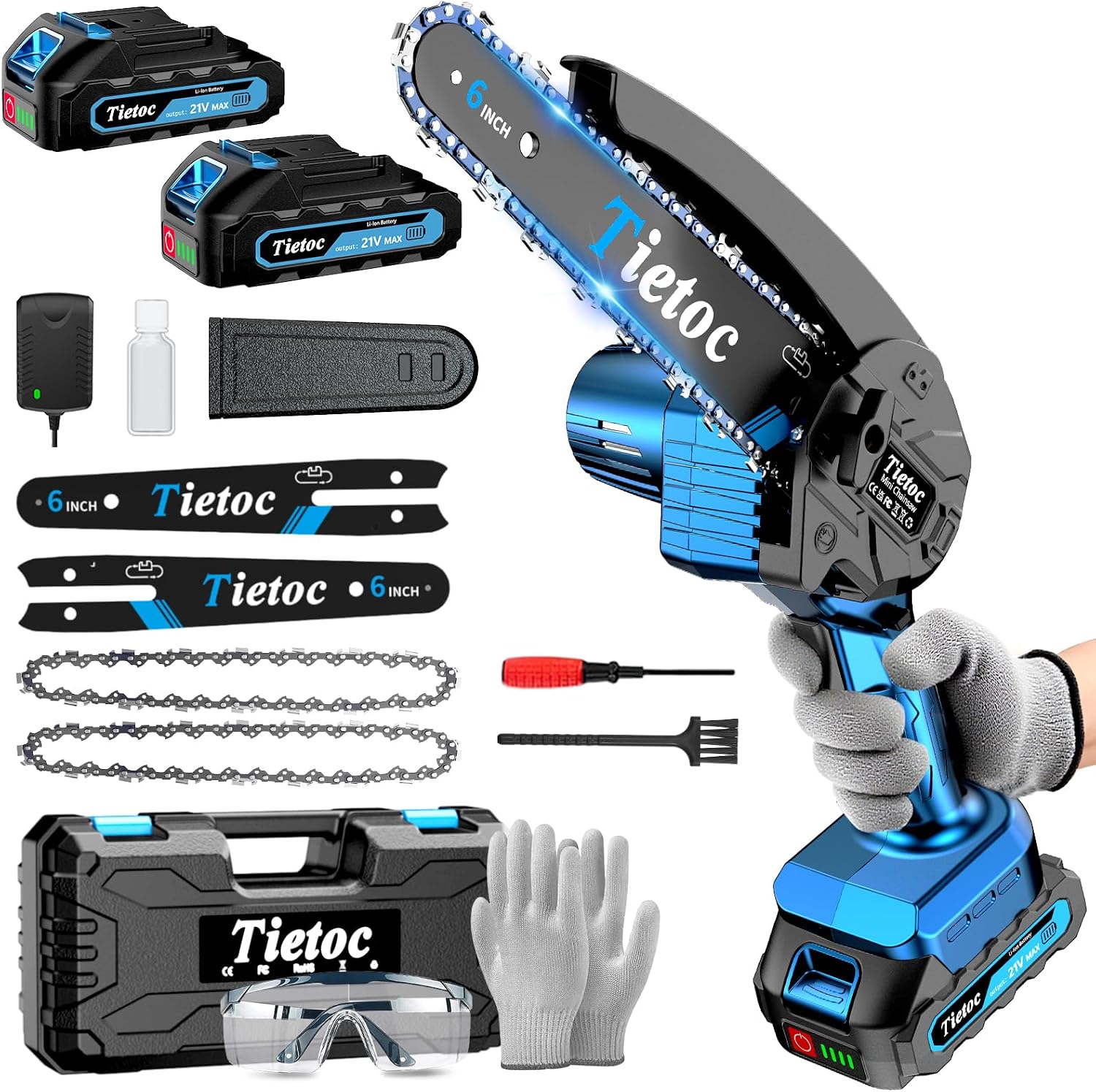 เลื่อยโซ่ยนต์ขนาดเล็ก 6 นิ้ว ไ - Electric Chainsaw Battery บทวิจารณ์และราคา